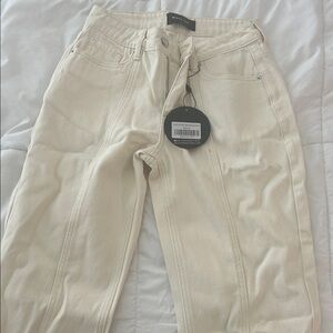 Cream High-Waisted Pants